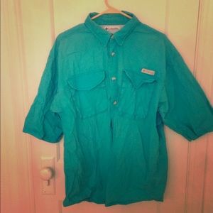 Teal short sleeve PFG Columbia
